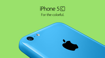 image of iPhone 5C, with text stating 'For the colorful.'